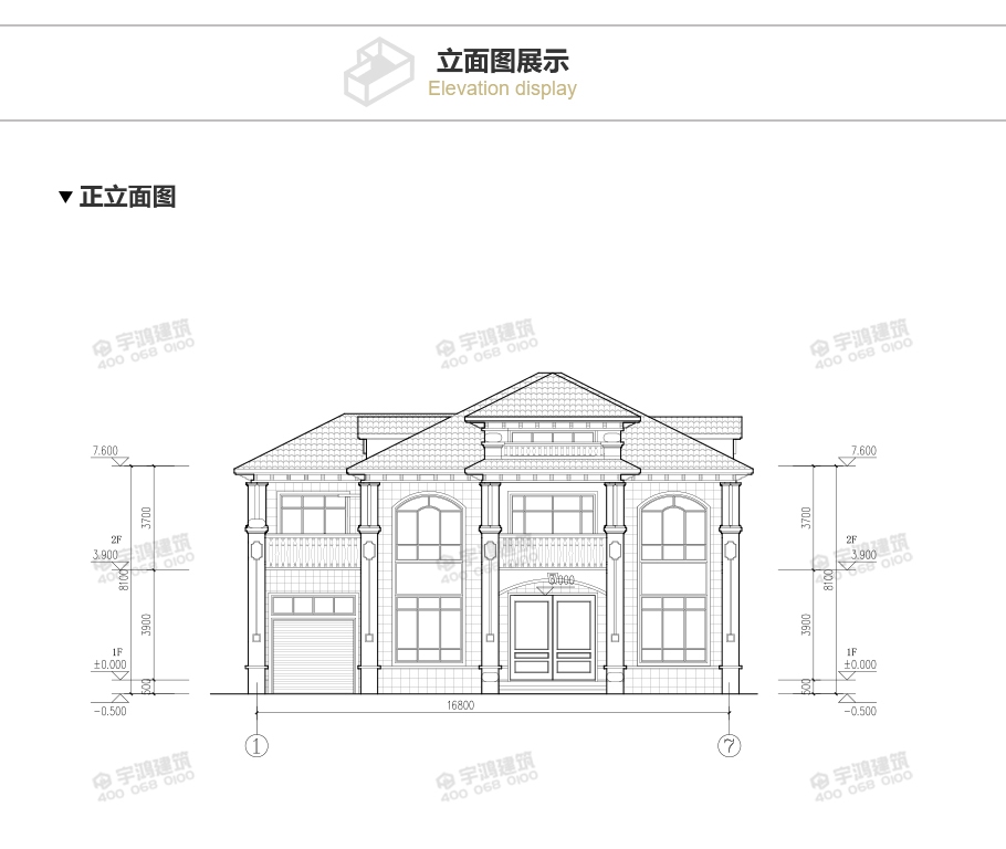 30萬帶車庫兩層歐式農(nóng)村別墅設計圖