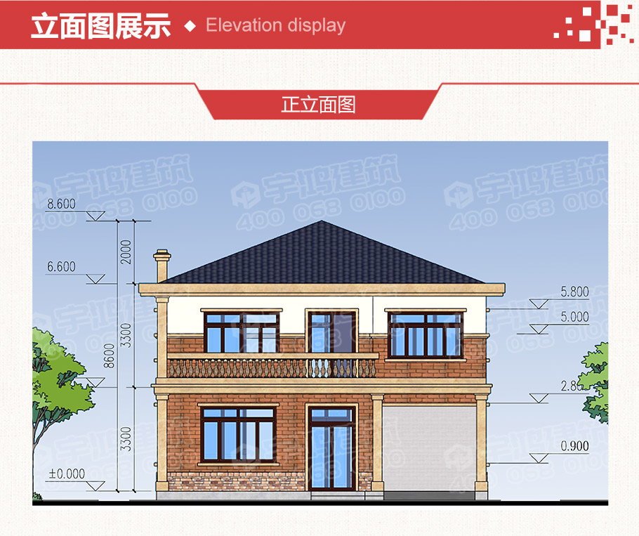 145平二層歐式帶車庫農(nóng)村自建樓房設(shè)計(jì)圖